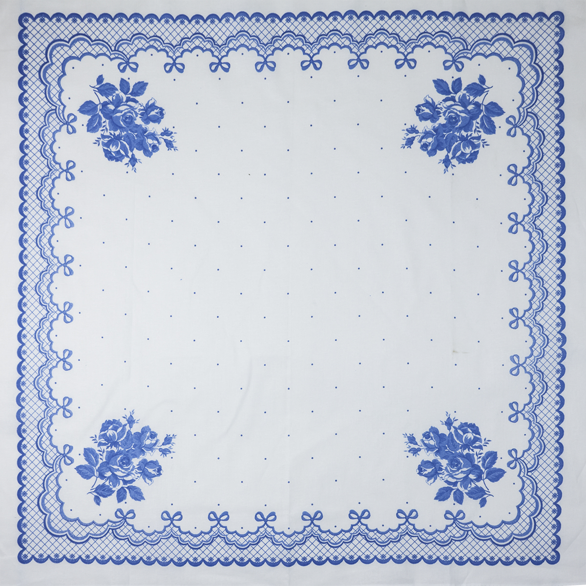 Головной платок "Гжель", цвет Синий, размер 75х80 см