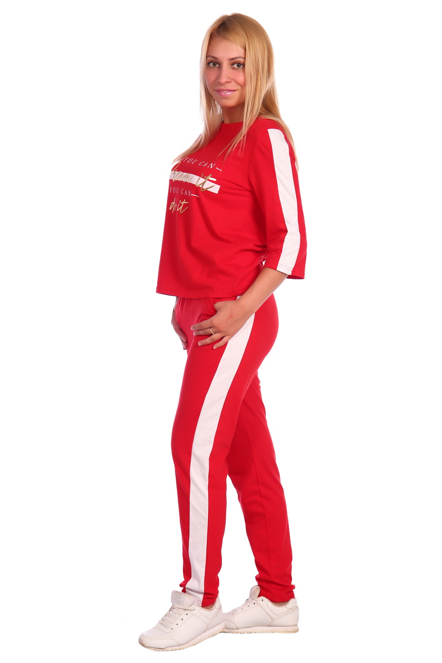 Жен. костюм арт. 17-0021 Красный р. 52 ЕленаТекс, размер 52 Жен. костюм, Жен. костюм спортивный - фото 3