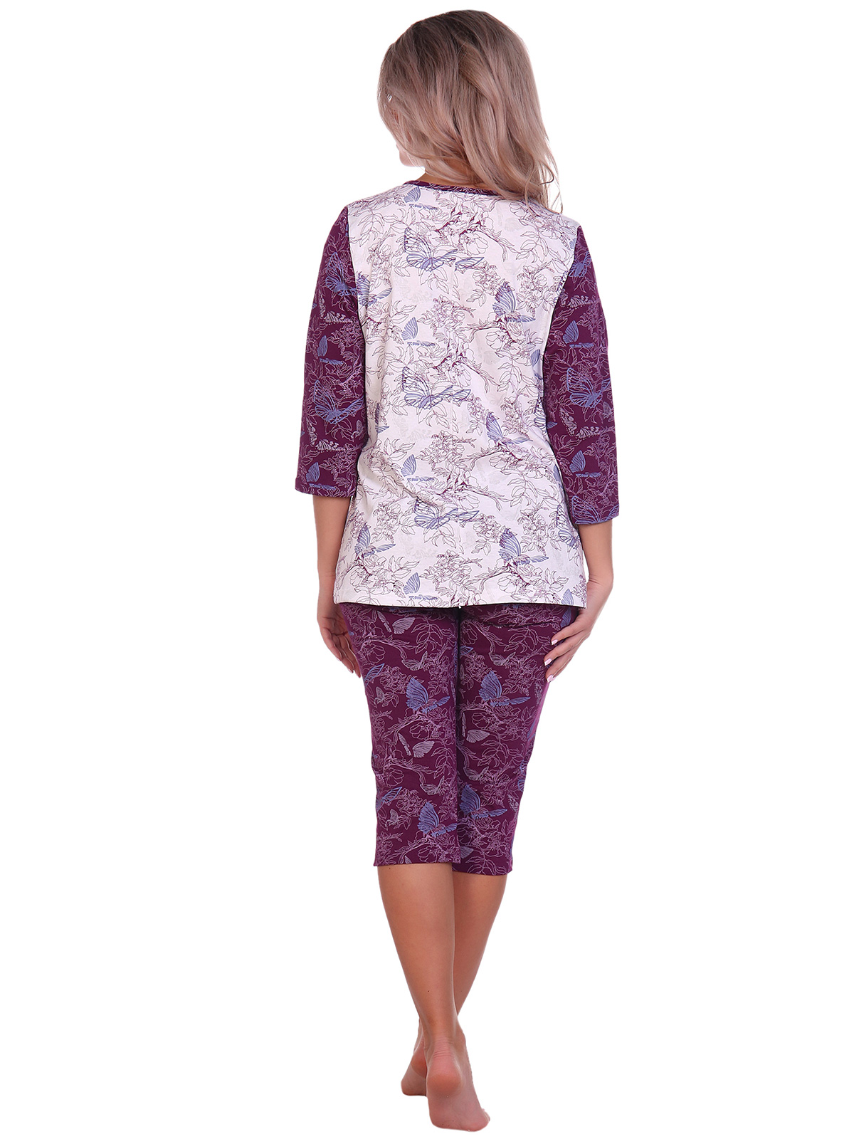 Жен. пижама арт. 16-0705 Бордовый р. 56 НСД Трикотаж, размер 56 - фото 4