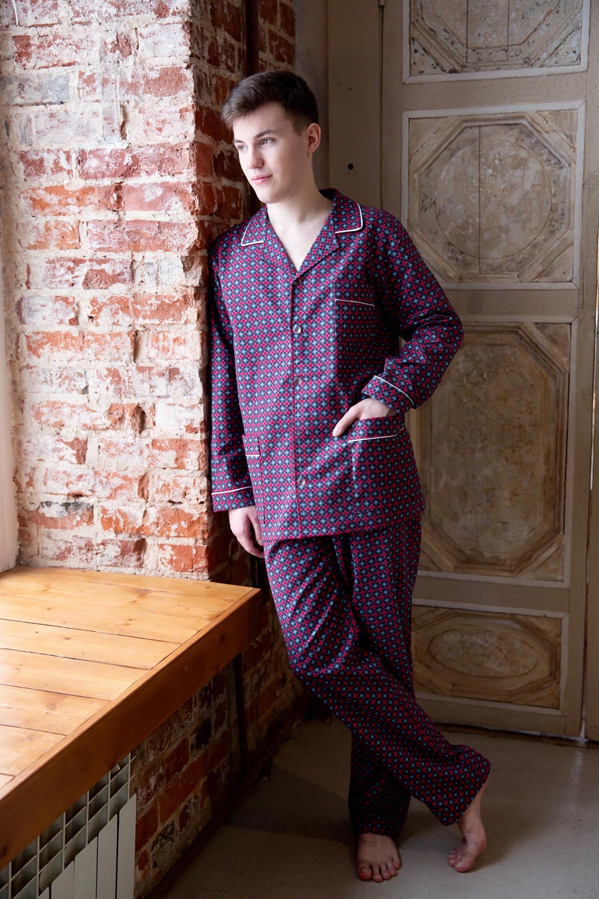 Муж. пижама арт. 18-1134 Красный р. 48 Лика Дресс, размер 48 - фото 1