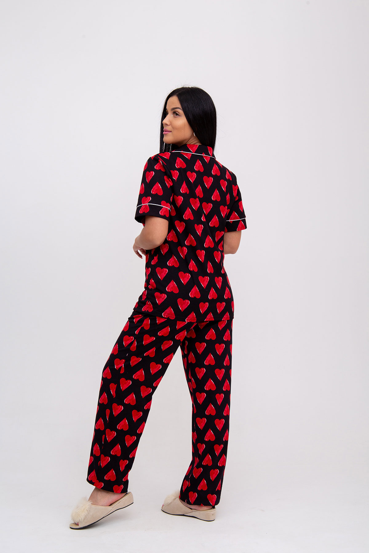 Жен. пижама с брюками арт. 23-0093 Черный р. 50 Моделлини, размер 50 - фото 6