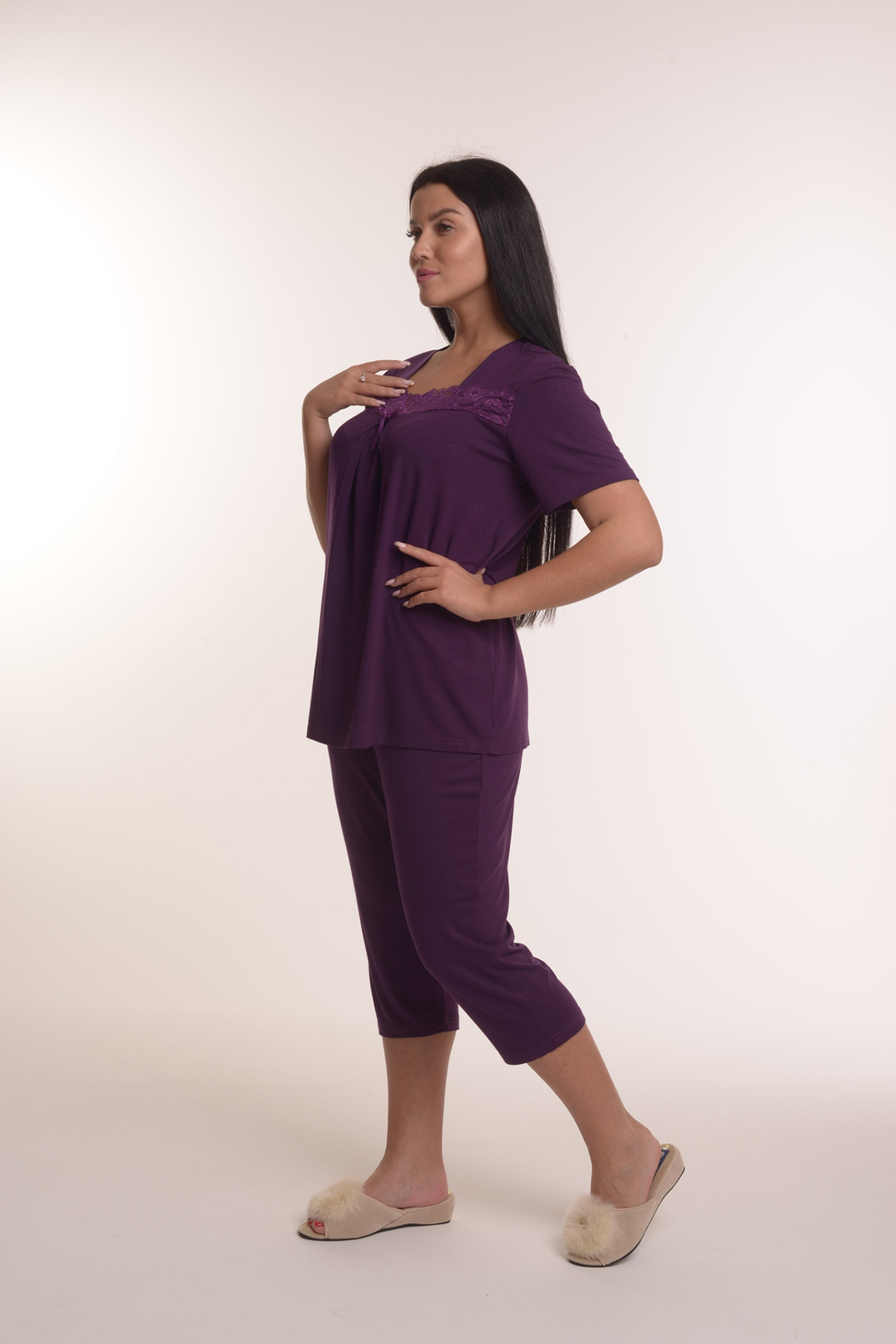 Жен. пижама с брюками арт. 23-0111 Фиолетовый р. 50 Моделлини, размер 50 - фото 5