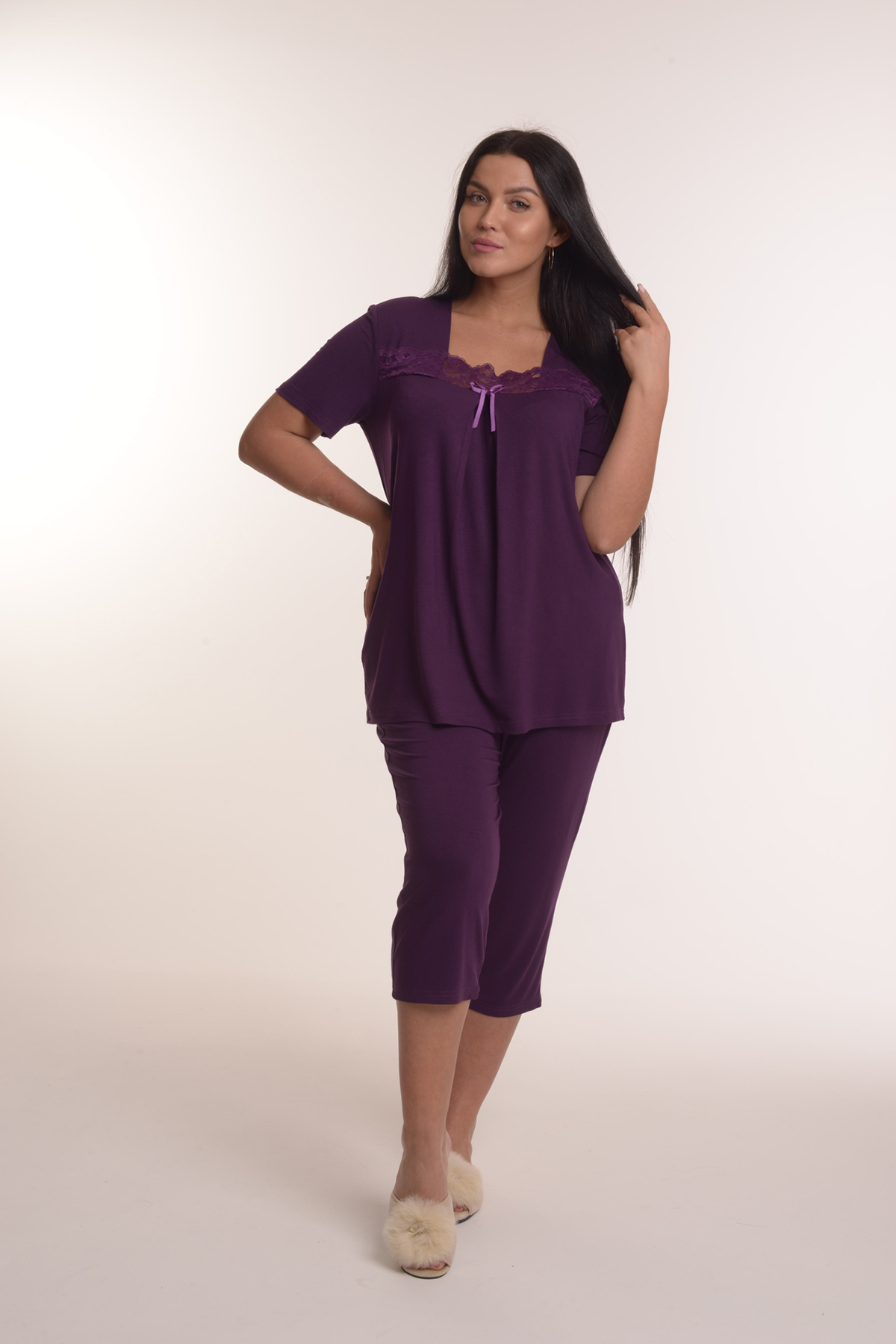 Жен. пижама с брюками арт. 23-0111 Фиолетовый р. 50 Моделлини, размер 50 - фото 6