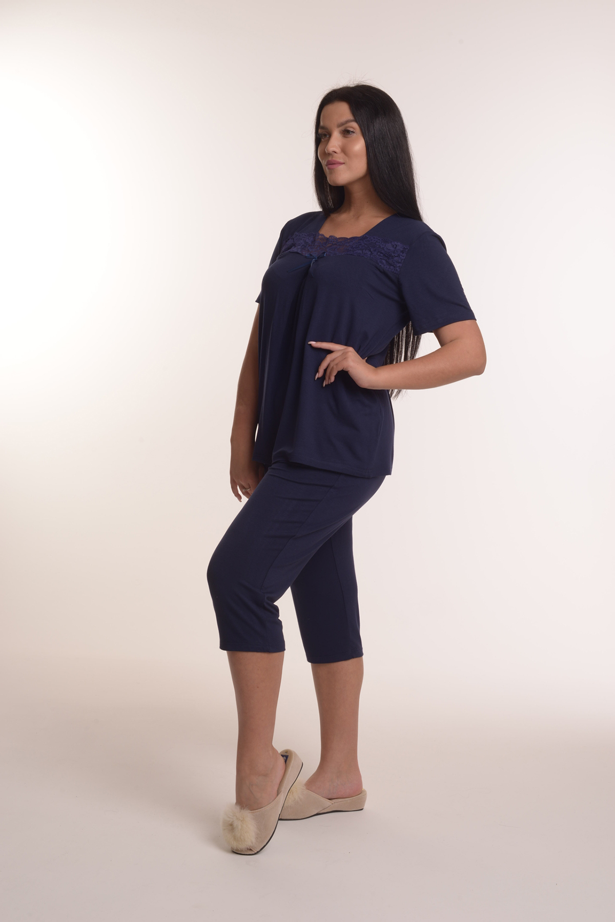 Жен. пижама с брюками арт. 23-0111 Синий р. 58 Моделлини, размер 58 - фото 4