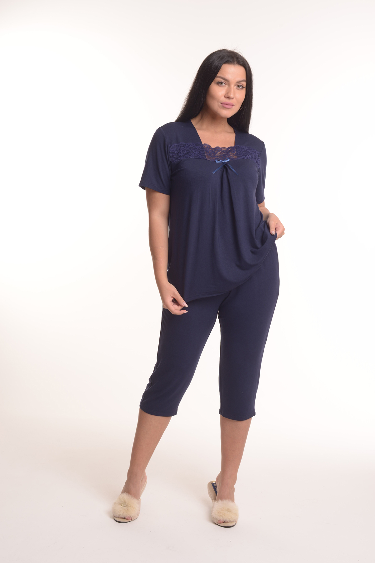 Жен. пижама с брюками арт. 23-0111 Синий р. 50 Моделлини, размер 50 - фото 6