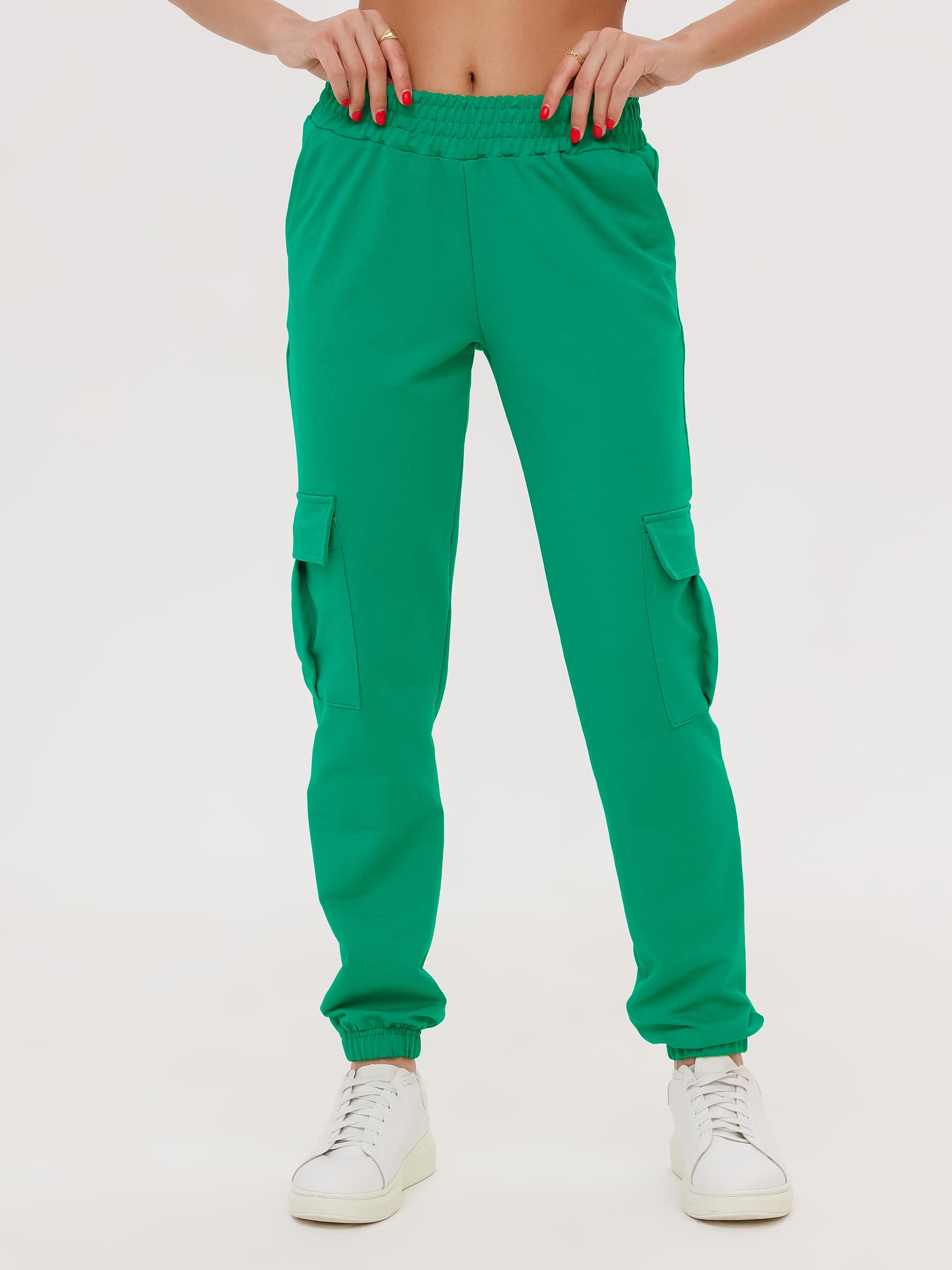 Жен. брюки повседневные арт. 23-0524 Зеленый р. 52 Моделлини, размер 52 - фото 3
