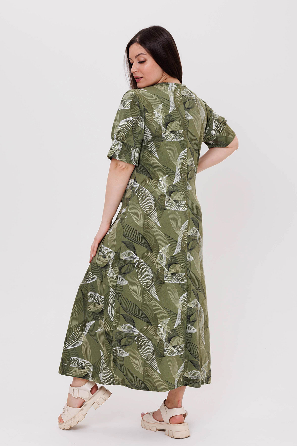 Жен. платье повседневное арт. 23-0541 Зеленый р. 54 Моделлини, размер 54 - фото 5