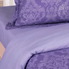 Комплект постельного белья "Византия" Фиолетовый + размеры с простыней на резинке