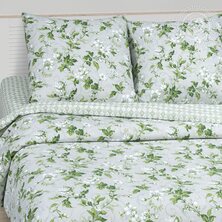 Комплект постельного белья "Белый сад" + размеры с простыней на резинке