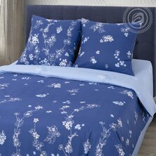 Комплект постельного белья "Синди" Синий + размеры с простыней на резинке