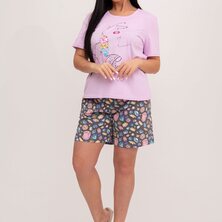 Пижама с шортами арт. 23-0092 Лиловый