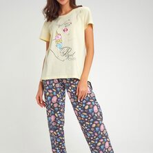 Пижама с брюками арт. 23-0095 Желтый