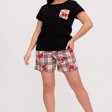 Пижама с шортами арт. 23-0091 Черный