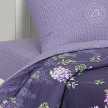 Комплект постельного белья "Глициния" Фиолетовый + размеры с простыней на резинке