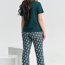 Пижама с брюками "Ушастик" Темно-зеленый