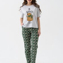 Пижама с брюками "Капибара" Зеленый
