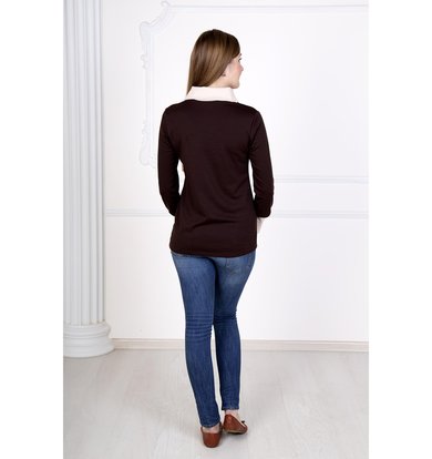 Женская блуза "Стайл" Темно-коричневый