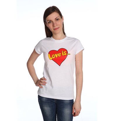 Женская футболка "Love is" Белый