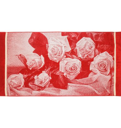 Полотенце "Букет роз 3D" Красный р. 70х140