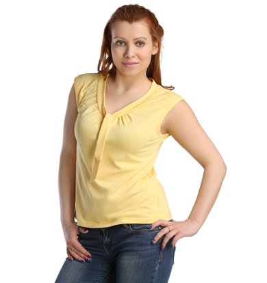 Жен. блуза арт. 16-0123 Желтый р. 44