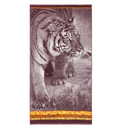 Полотенце "Тигр" Коричневый р. 70х140