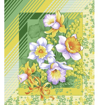 Вафельное полотенце "Утренние цветы" р. 50х60