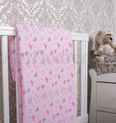 Покрывало "Мишки-малышки" Розовый р. 100х140