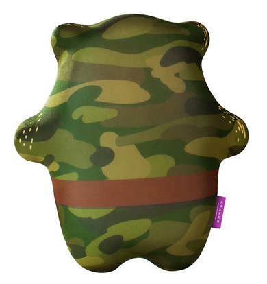 Игрушка-подушка "Мишка солдат" Зеленый р. 28х25
