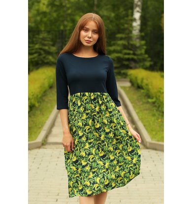 Жен. платье "Тропиканка" Зеленый р. 50
