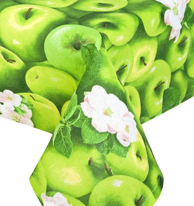 Скатерть "Яблоки" Зеленый р. 145х180