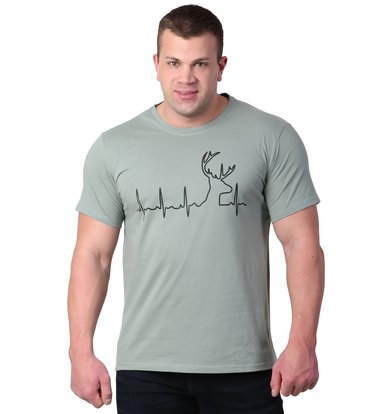 Муж. футболка "Сердцебиение" Хаки р. 58