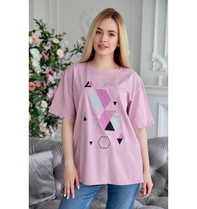 Жен. футболка "Нэнси" Розовый р. 44