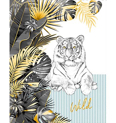 Вафельное полотенце "Белый тигр" В ассортименте р. 45х60