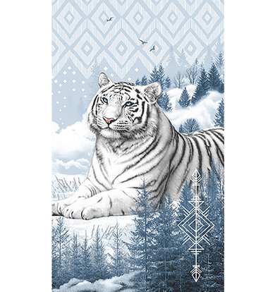Вафельное полотенце "Бенгальский тигр" В ассортименте р. 80х150