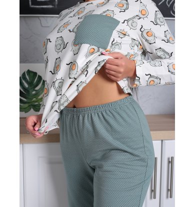Жен. пижама арт. 17-0292 Зеленый р. 50