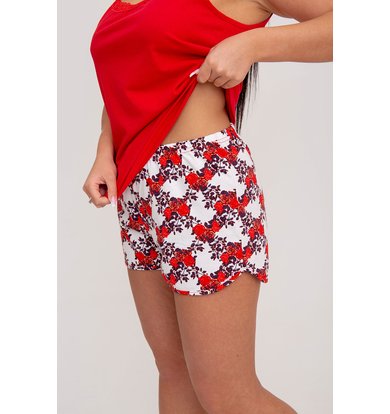 Жен. пижама с шортами арт. 23-0098 Красный р. 42