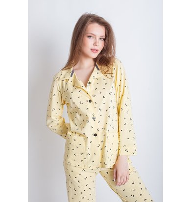 Жен. пижама с брюками "Аврора" Желтый р. 58