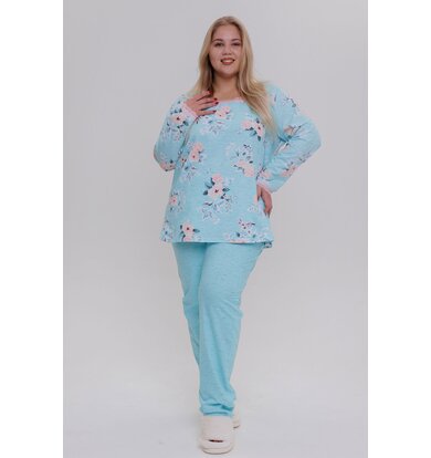 Жен. пижама с брюками арт. 23-0374 Бирюзовый р. 56