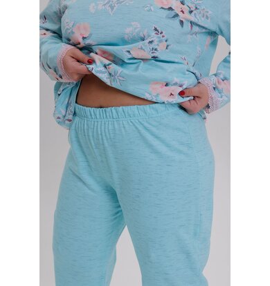 Жен. пижама с брюками арт. 23-0374 Бирюзовый р. 56