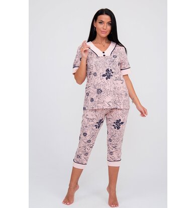 Жен. пижама с брюками арт. 23-0378 Розовый р. 56