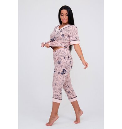 Жен. пижама с брюками арт. 23-0378 Розовый р. 56