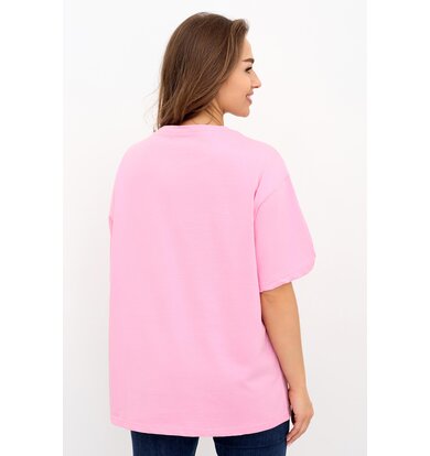 Жен. футболка "Цветочек" Розовый р. 48-52