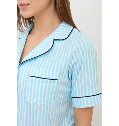 Жен. пижама с шортами "Бабл-гам" Голубой р. 44