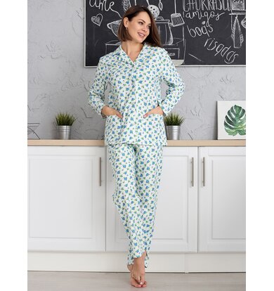 Жен. пижама с брюками арт. 17-0430 Белый р. 44