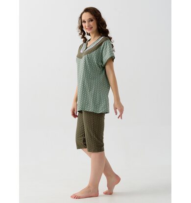 Жен. пижама с шортами "Цветочек" Зеленый р. 60