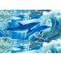 Вафельное полотенце "Дельфинарий" р. 100х150 см
