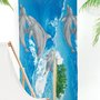Вафельное полотенце "Игривые дельфины" Голубой р. 80х150