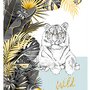 Вафельное полотенце "Белый тигр" В ассортименте р. 45х60