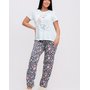 Жен. пижама с брюками арт. 23-0095 Ментоловый р. 46