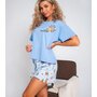 Жен. пижама с шортами "Мур-Мур" Голубой р. 46